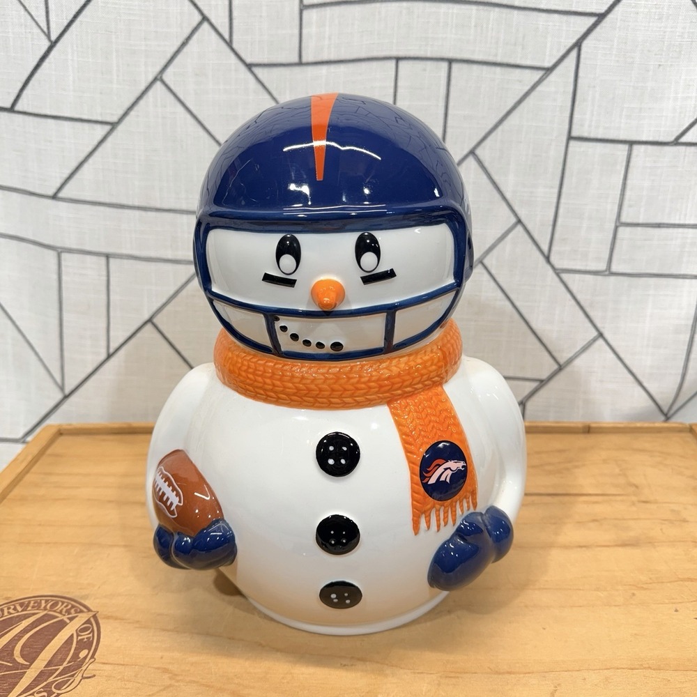Denver Broncos‎ Snowman Statue NFL Football Fan Holiday Decor Collectible 12"